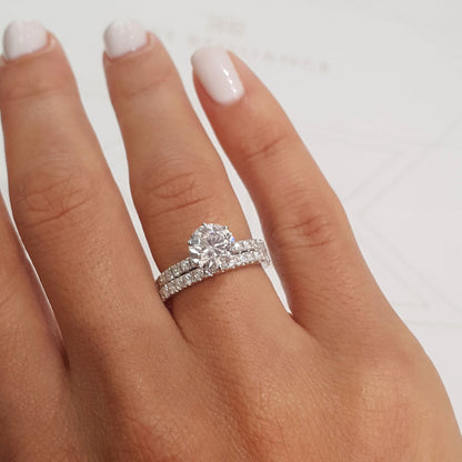 1.50 CT Round Solitaire CVD F/VS Diamond Bridal Ring Set 2