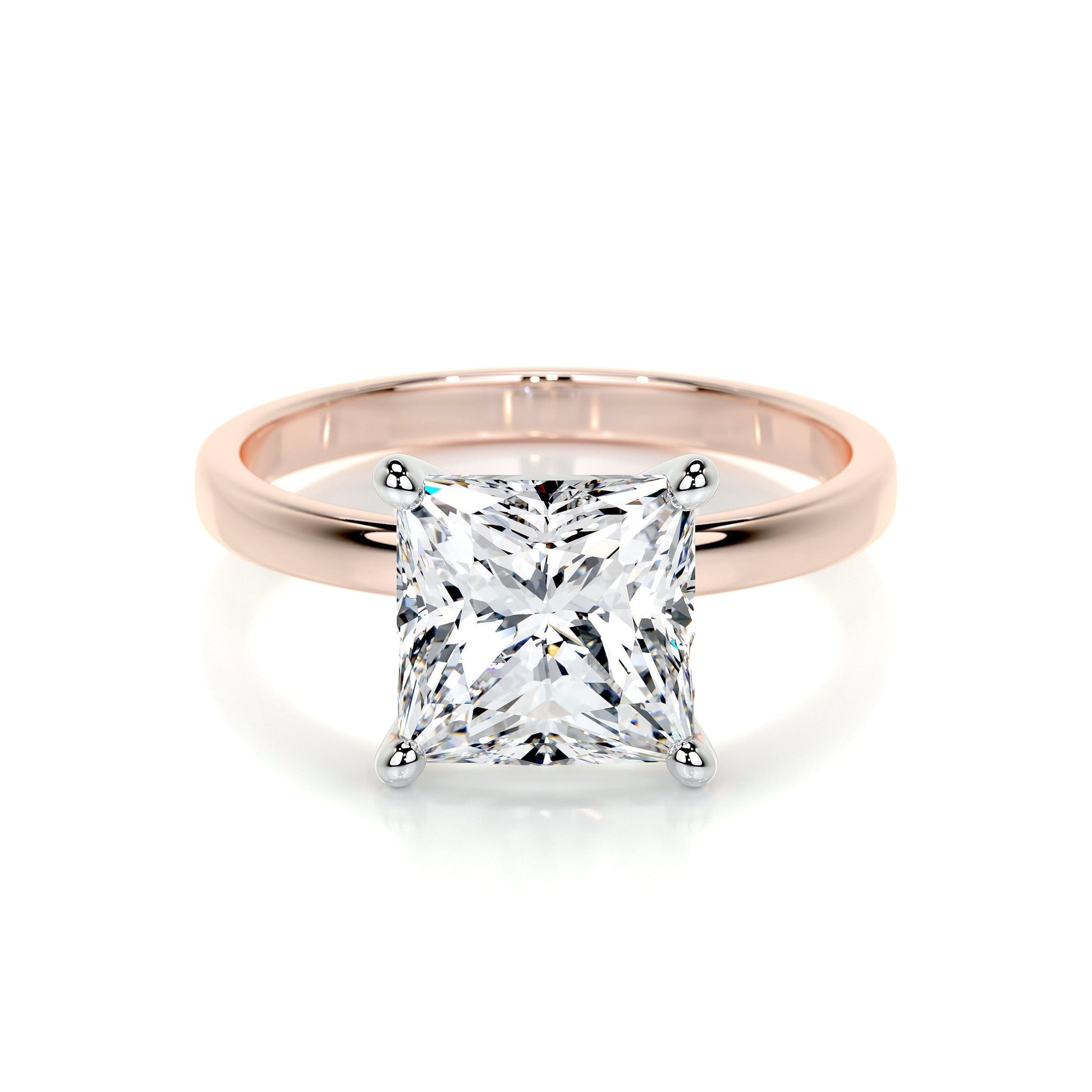 3.0 CT Princess Solitaire CVD F/VS2 Diamond Engagement Ring 13
