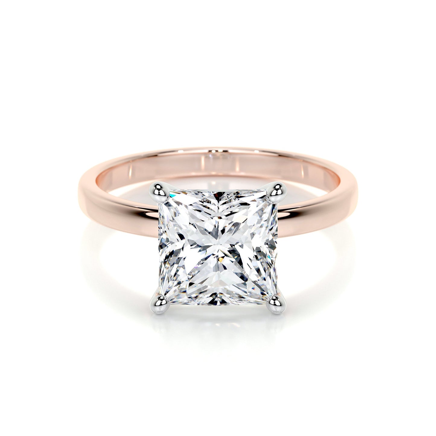 3.0 CT Princess Solitaire CVD F/VS2 Diamond Engagement Ring 31