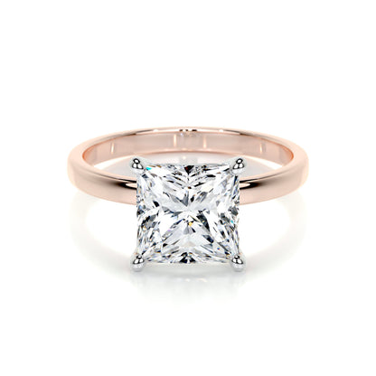 3.0 CT Princess Solitaire CVD F/VS2 Diamond Engagement Ring 31
