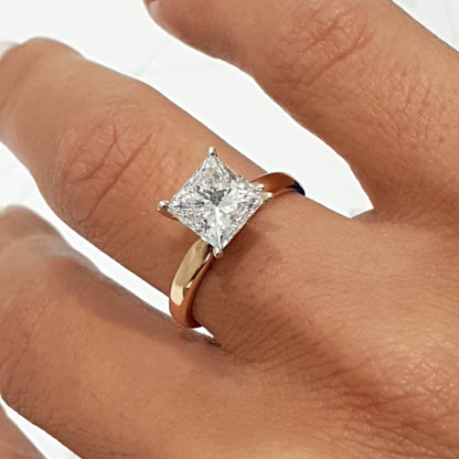 3.0 CT Princess Solitaire CVD F/VS2 Diamond Engagement Ring 29