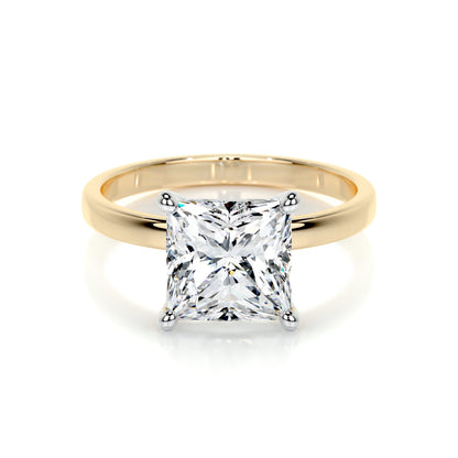3.0 CT Princess Solitaire CVD F/VS2 Diamond Engagement Ring 6