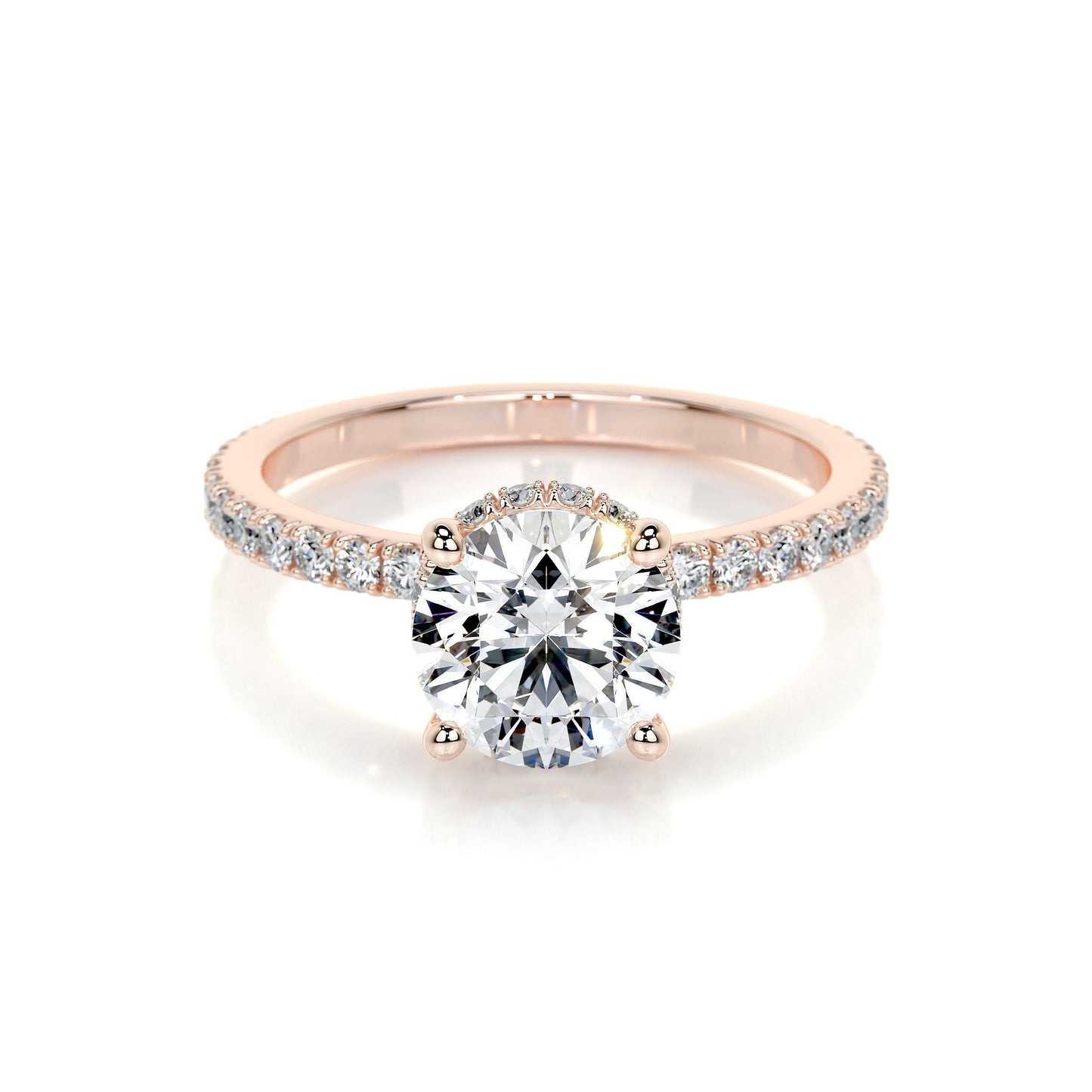 1.50 CT Round Hidden Halo CVD E/VS2 Diamond Engagement Ring 13