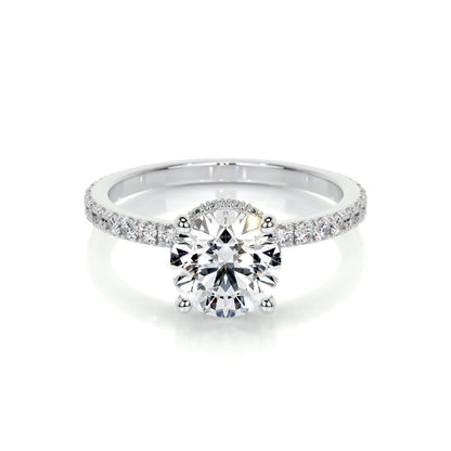 1.50 CT Round Hidden Halo CVD E/VS2 Diamond Engagement Ring 1
