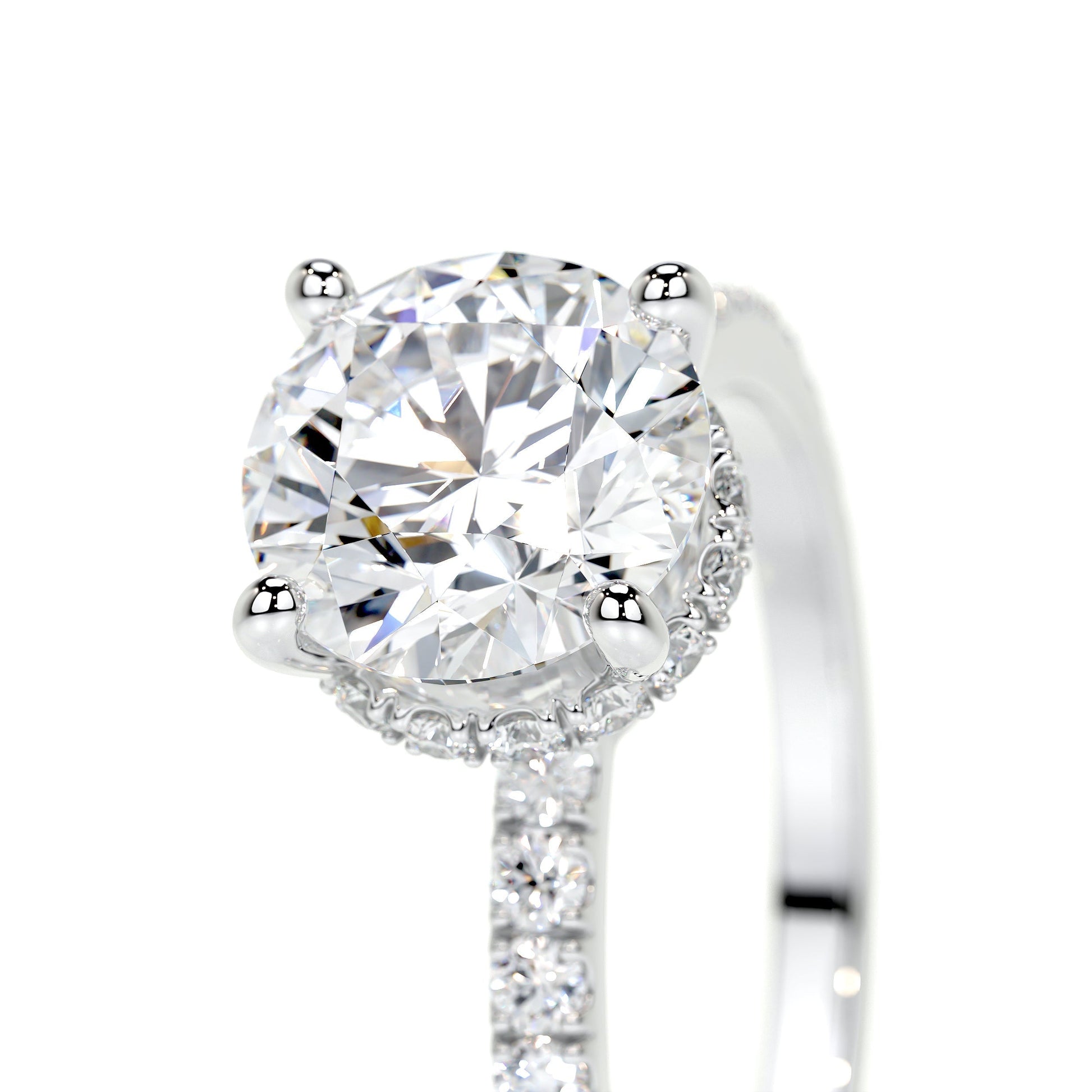 1.50 CT Round Hidden Halo CVD E/VS2 Diamond Engagement Ring 3