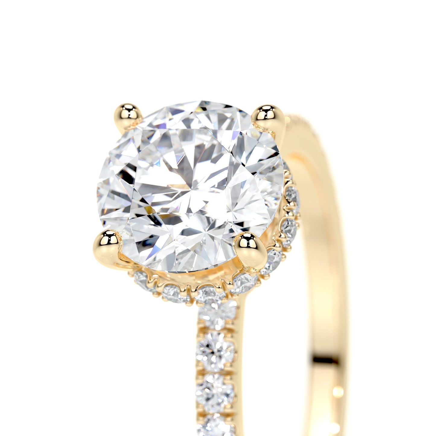 1.50 CT Round Hidden Halo CVD E/VS2 Diamond Engagement Ring 7