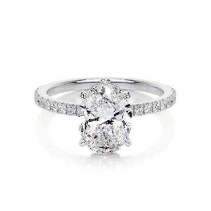 1.50 CT Oval Hidden Halo CVD D/VS2 Diamond Engagement Ring 1