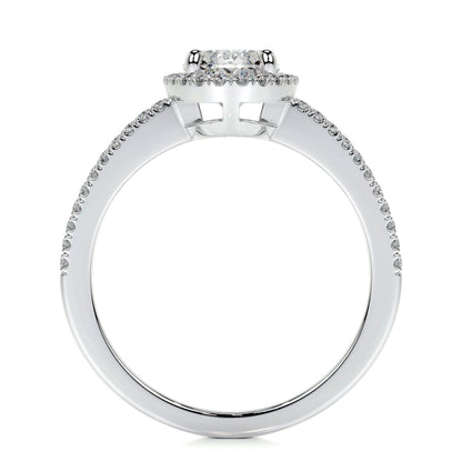 0.90 CT Oval Halo CVD H/SI1 Diamond Engagement Ring 5
