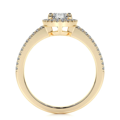 0.90 CT Oval Halo CVD H/SI1 Diamond Engagement Ring 16