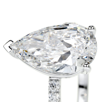 5.0 CT Pear Solitaire CVD F/VS2 Diamond Engagement Ring 5