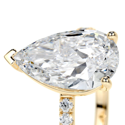 5.0 CT Pear Solitaire CVD F/VS2 Diamond Engagement Ring 10