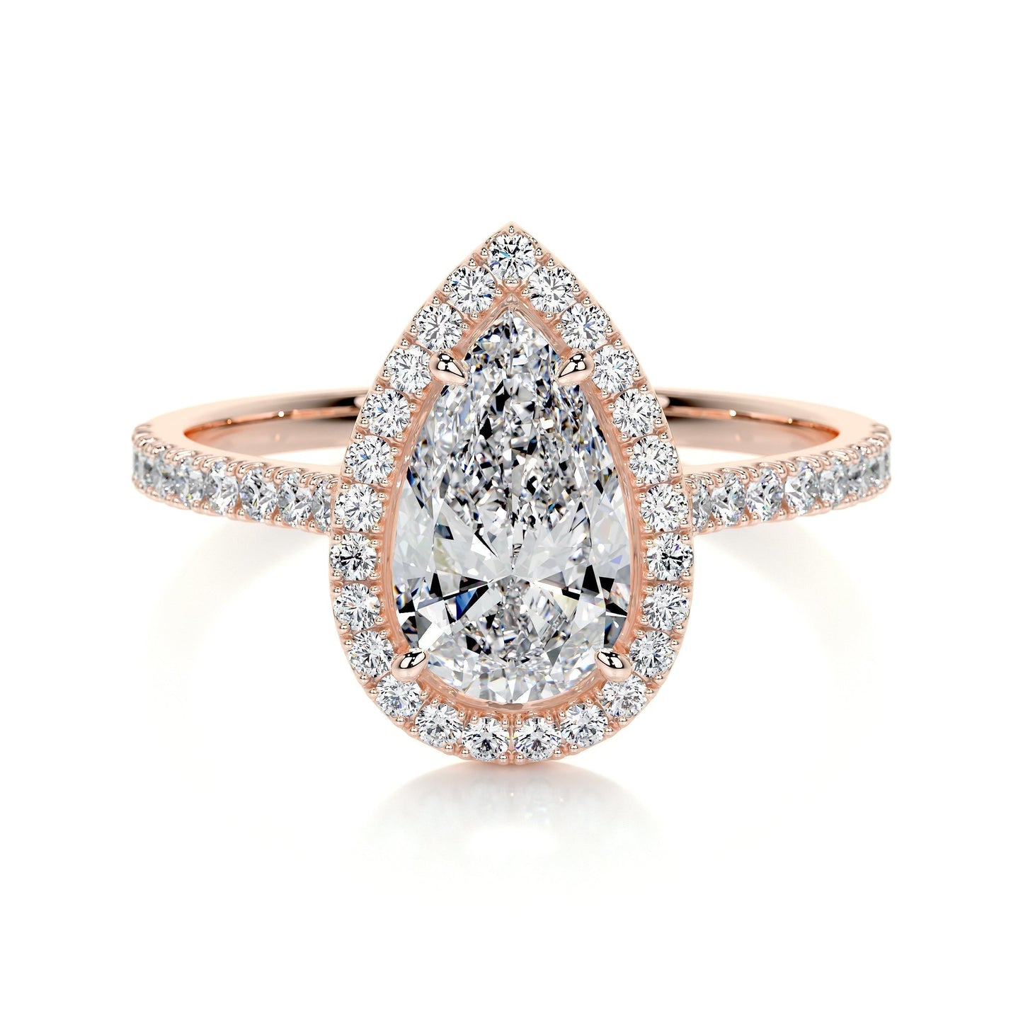 1.50 CT Pear Halo CVD F/VS2 Diamond Engagement Ring 13