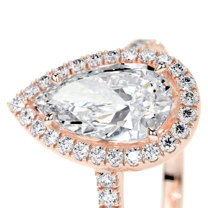 1.50 CT Pear Halo CVD F/VS2 Diamond Engagement Ring 15