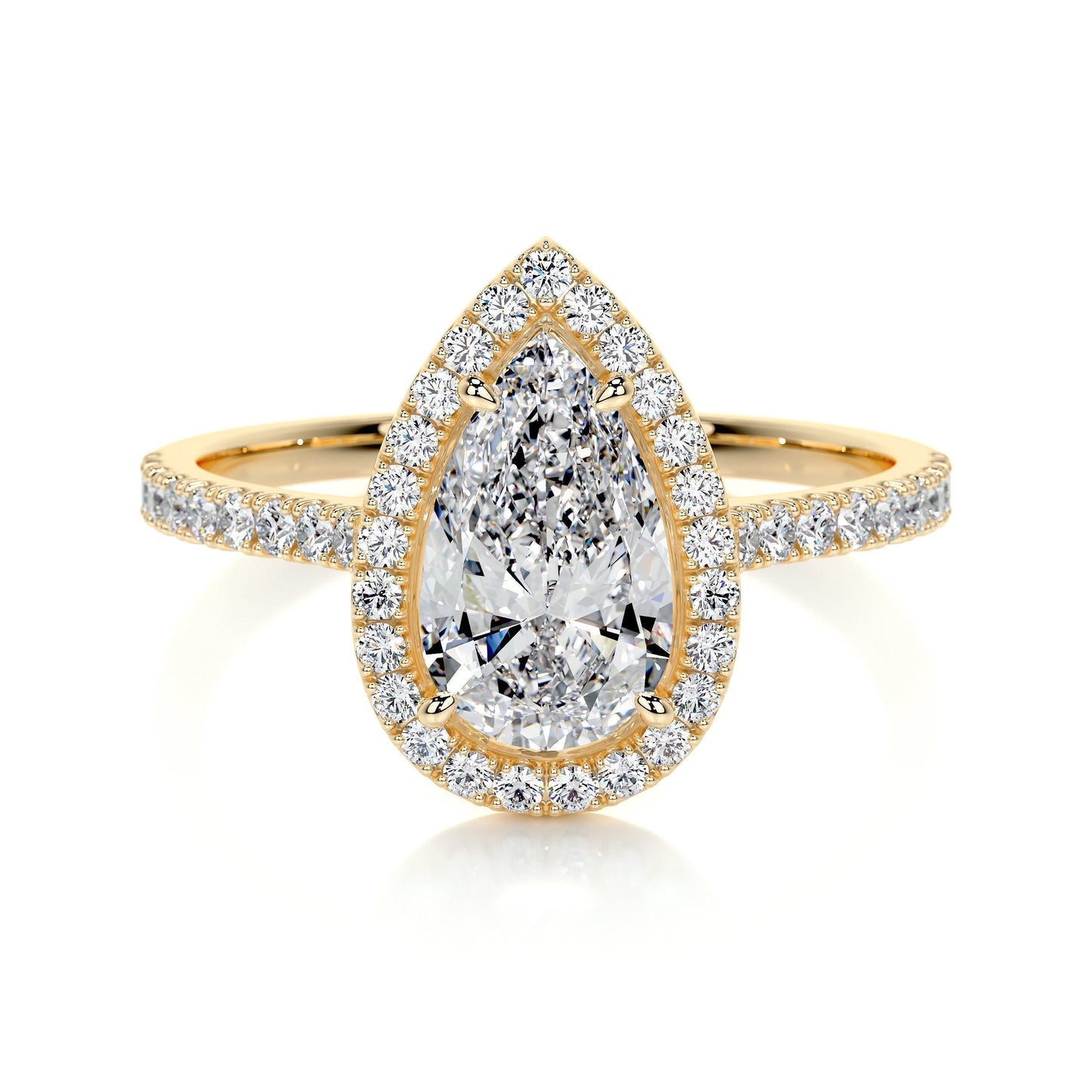 1.50 CT Pear Halo CVD F/VS2 Diamond Engagement Ring 8