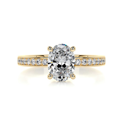 1.0 CT Oval Solitaire CVD F/SI1 Diamond Engagement Ring 7