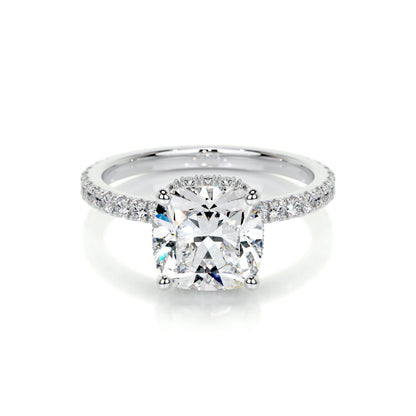 2.0 CT Cushion Hidden Halo CVD E/VS1 Diamond Engagement Ring 1
