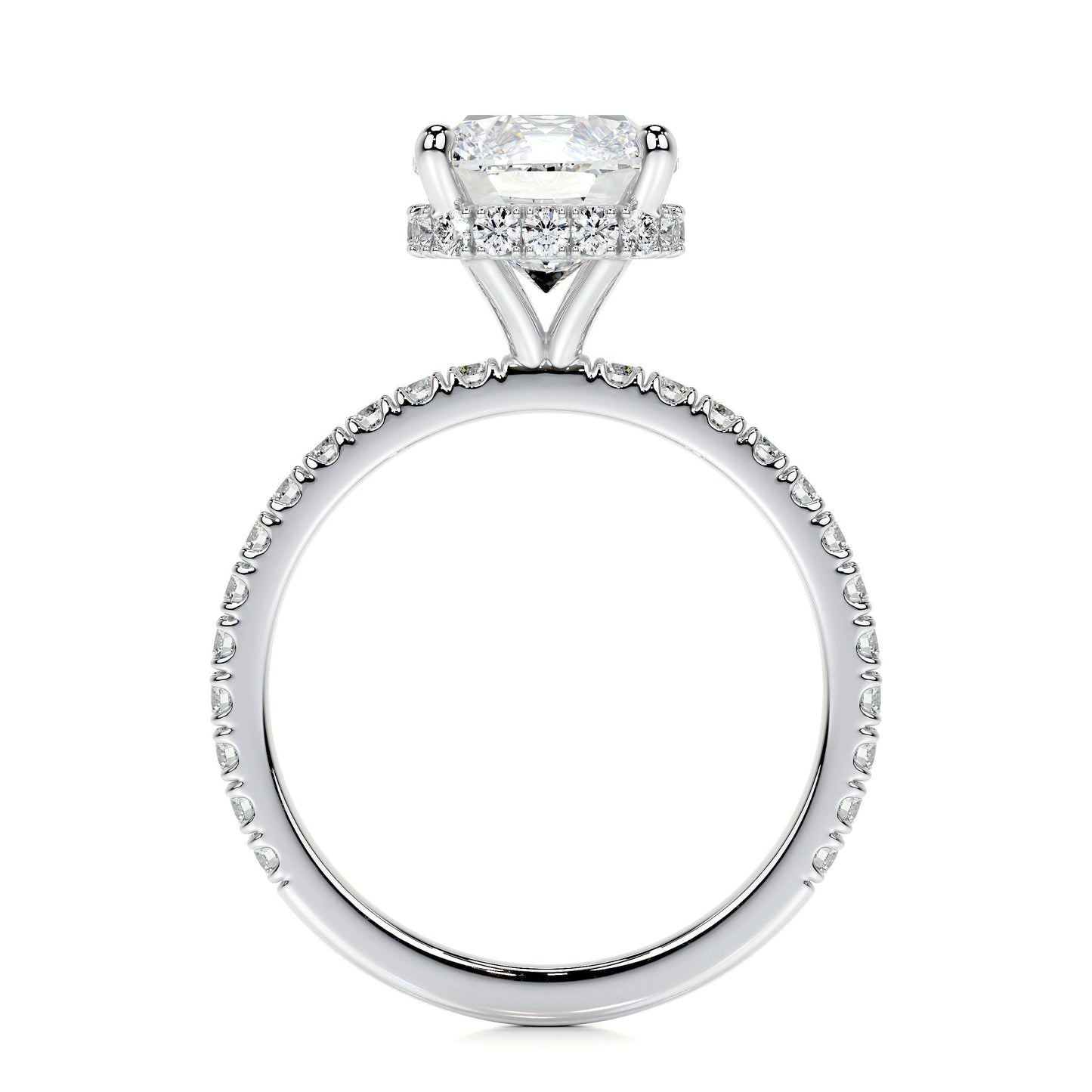 2.0 CT Cushion Hidden Halo CVD E/VS1 Diamond Engagement Ring 5