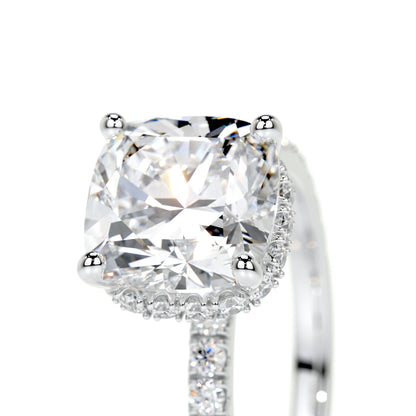 2.0 CT Cushion Hidden Halo CVD E/VS1 Diamond Engagement Ring 3