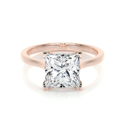 3.0 CT Princess Solitaire CVD F/VS2 Diamond Engagement Ring 12