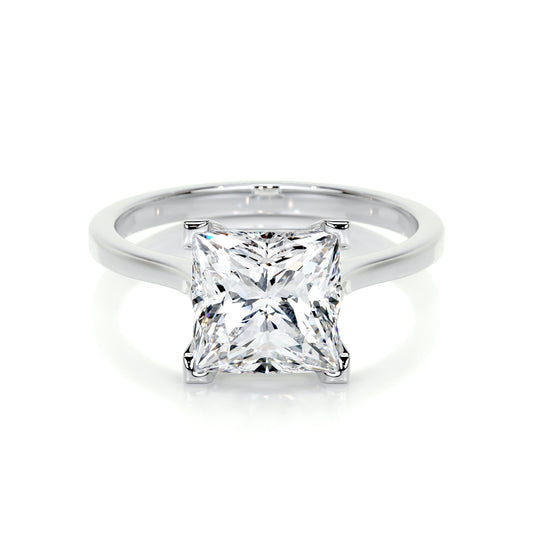3.0 CT Princess Solitaire CVD F/VS2 Diamond Engagement Ring 1