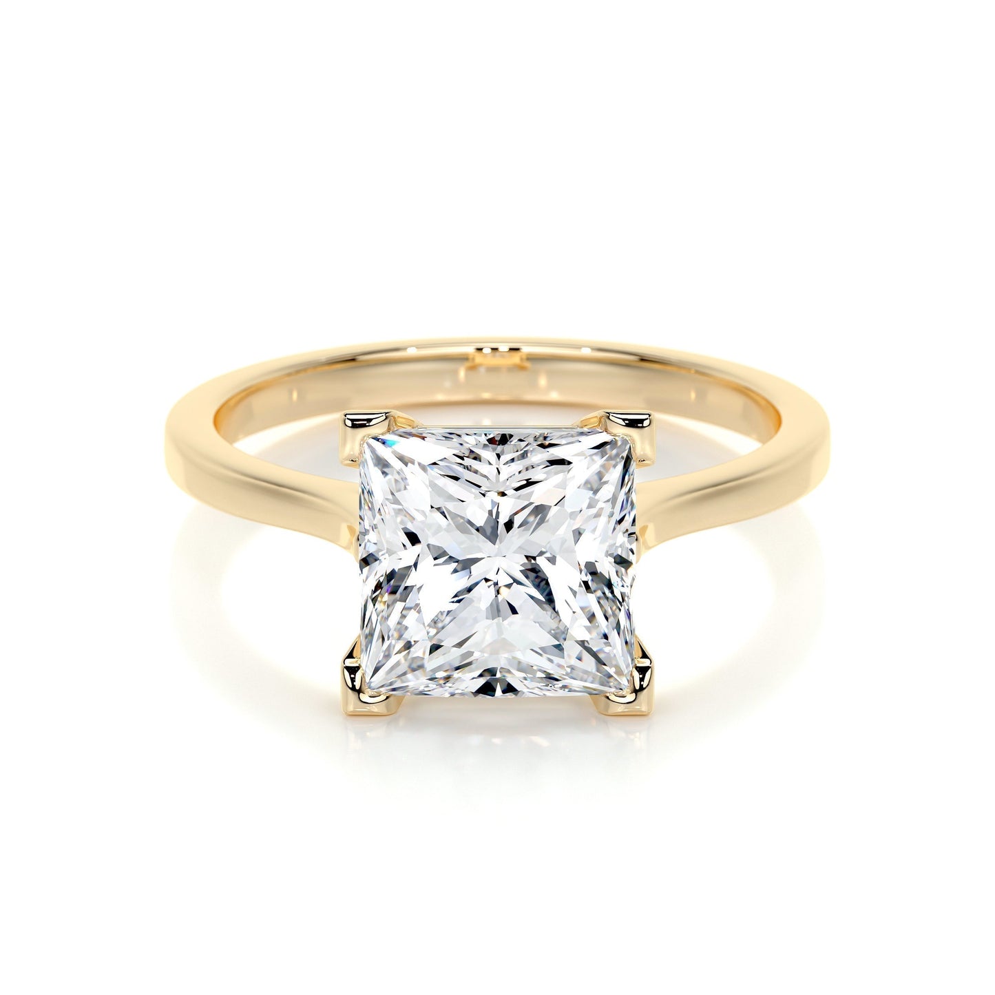 3.0 CT Princess Solitaire CVD F/VS2 Diamond Engagement Ring 7