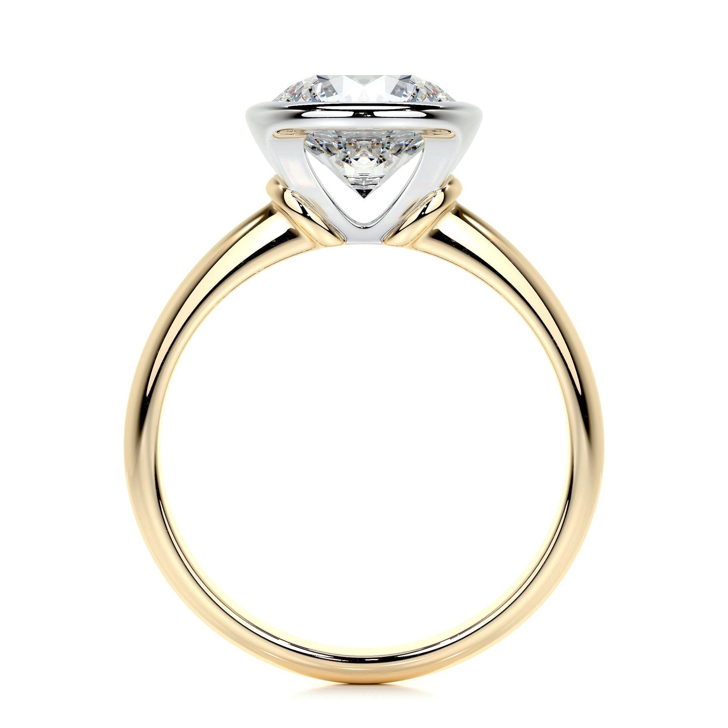 3.0 CT Round Bezel CVD F/SI1 Diamond Engagement Ring 11