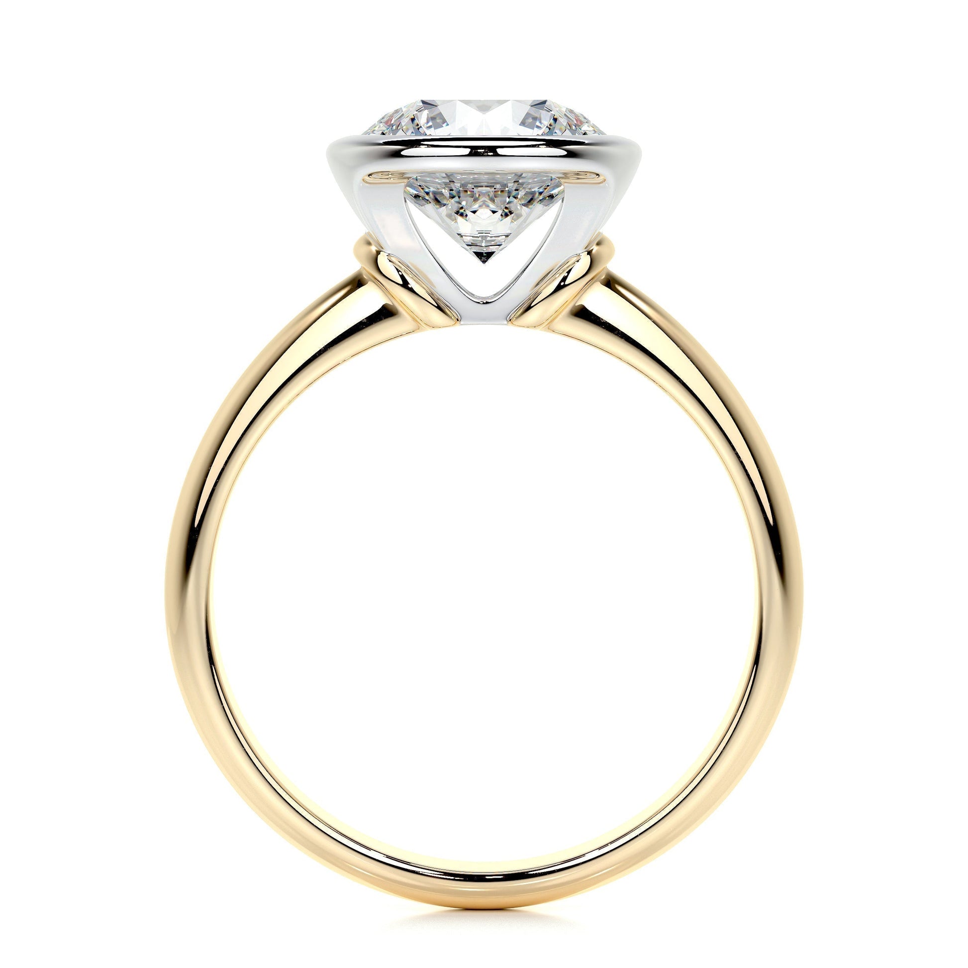 3.0 CT Round Bezel CVD F/SI1 Diamond Engagement Ring 11