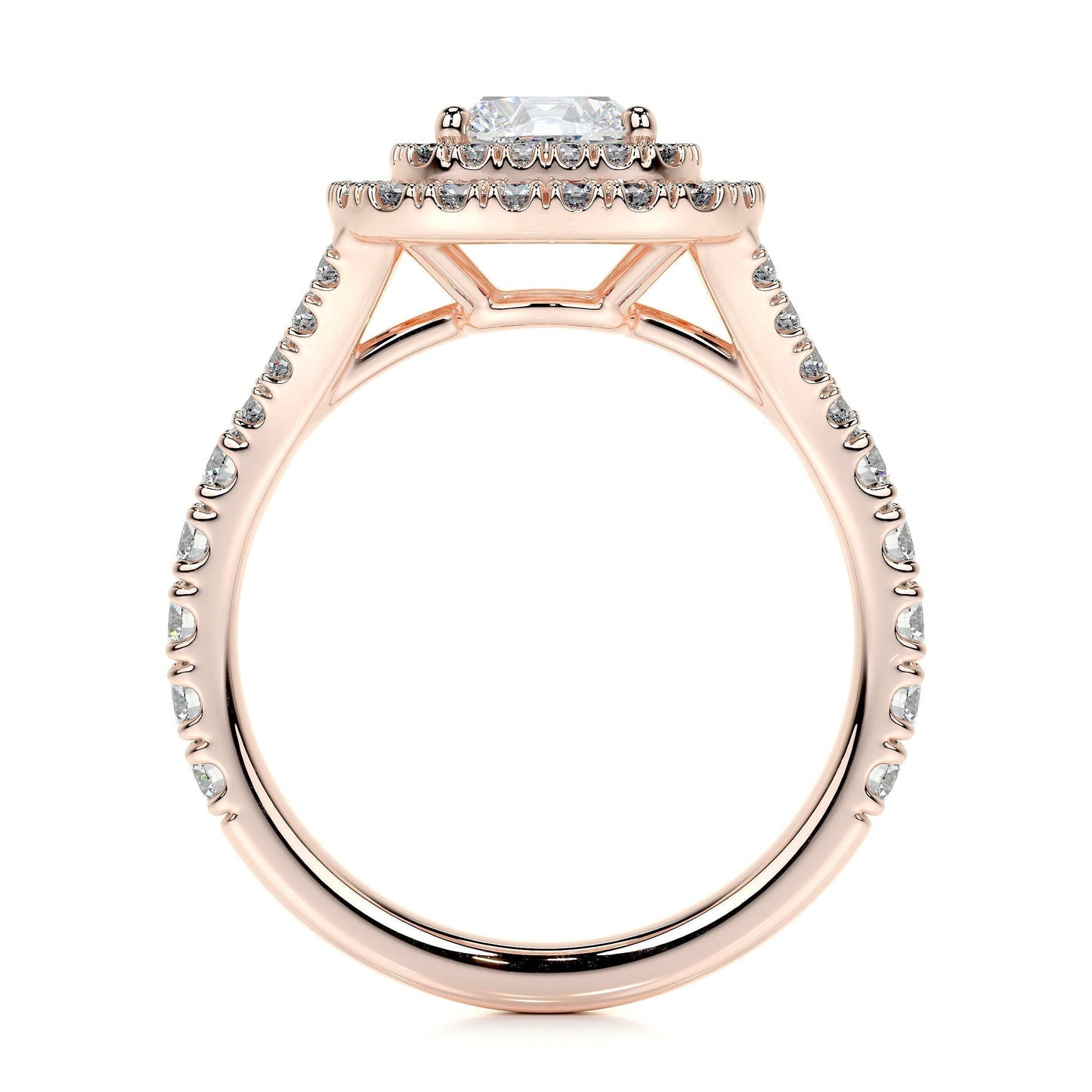 1.0 CT Cushion Double Halo CVD D/VS1 Diamond Engagement Ring 16