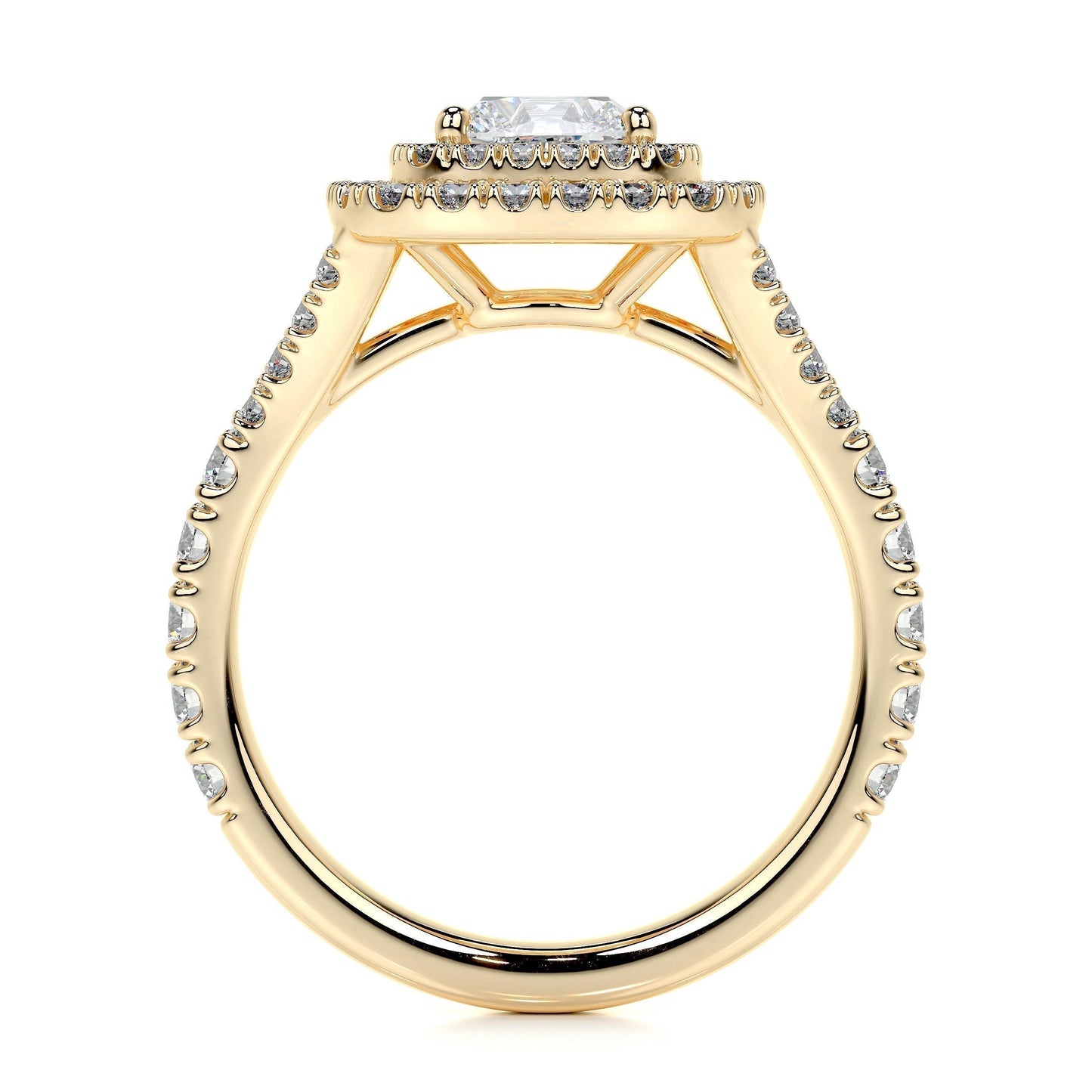 1.0 CT Cushion Double Halo CVD D/VS1 Diamond Engagement Ring 13