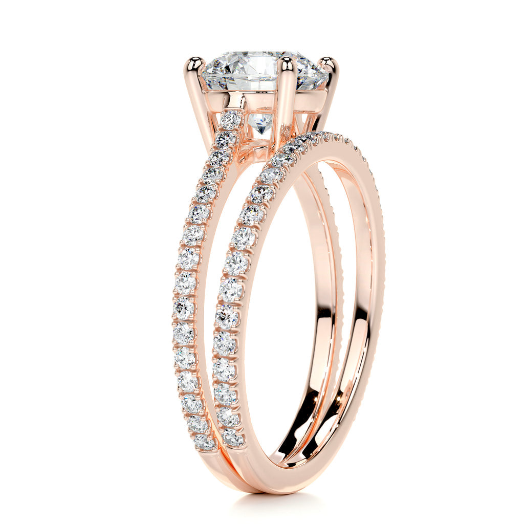 1.50 CT Round Solitaire CVD F/VS Diamond Bridal Ring Set 17