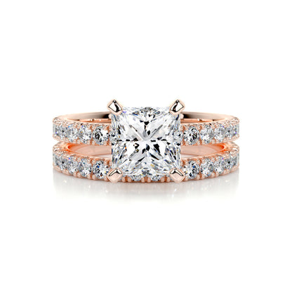 1.50 CT Princess Solitaire CVD F/VS Diamond Bridal Ring Set 13