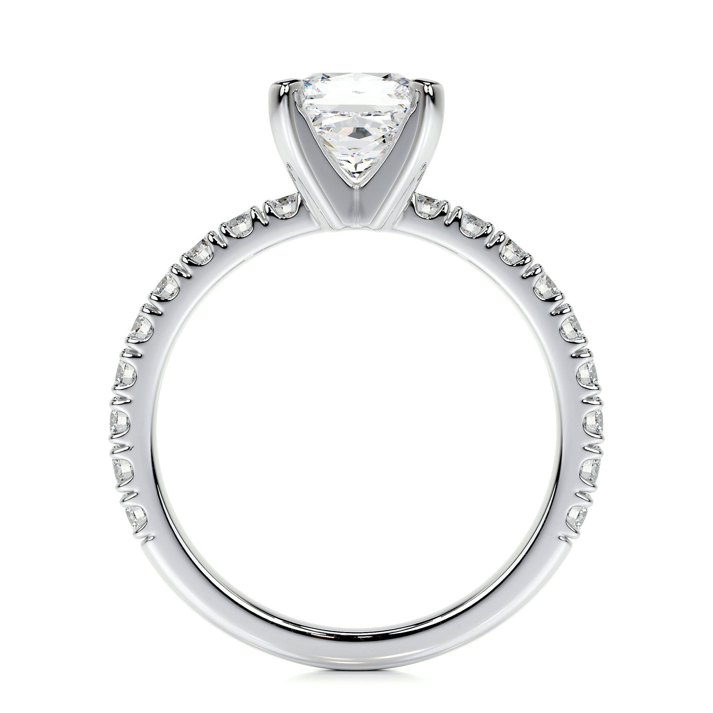 1.0 CT Princess Solitaire CVD D/VS1 Diamond Engagement Ring 6