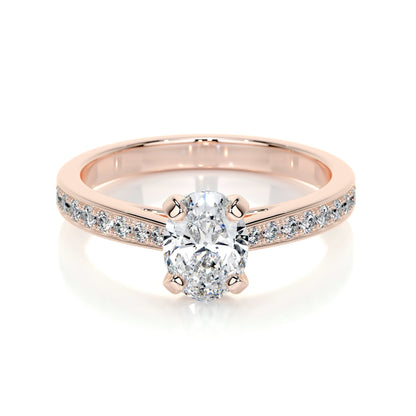 0.82 CT Oval Solitaire CVD F/VS2 Diamond Engagement Ring 11