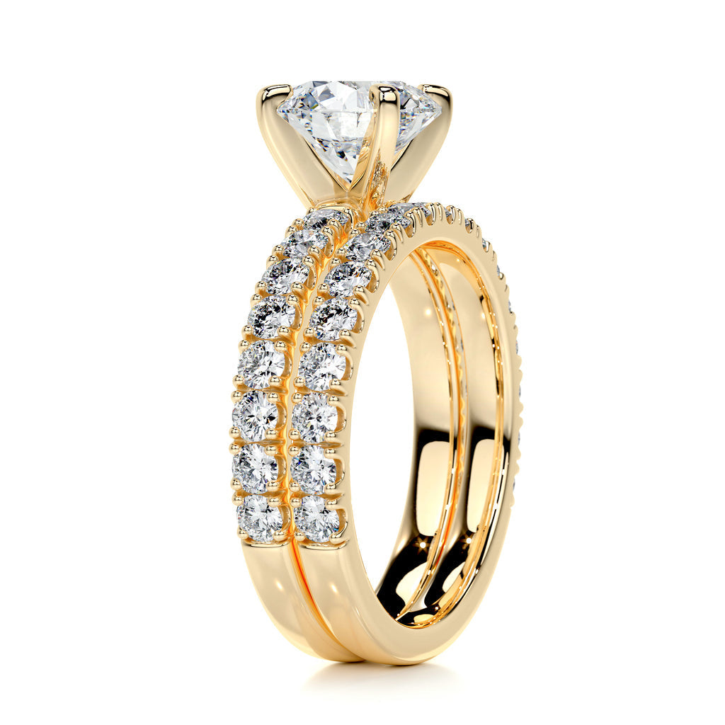 1.50 CT Round Solitaire CVD F/VS Diamond Bridal Ring Set 12