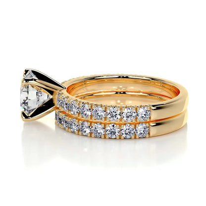 1.50 CT Round Solitaire CVD F/VS Diamond Bridal Ring Set 11