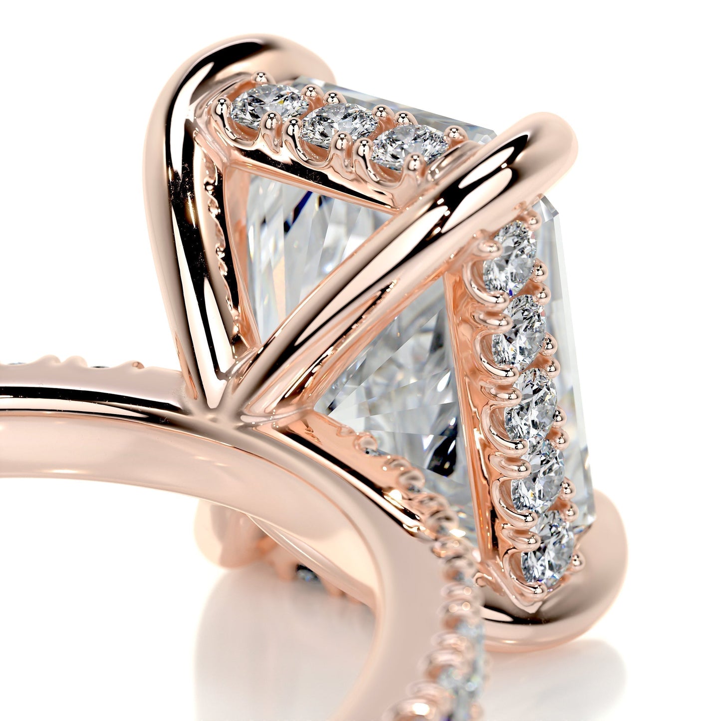 2.0 CT Radiant Hidden Halo CVD E/VS2 Diamond Engagement Ring 9