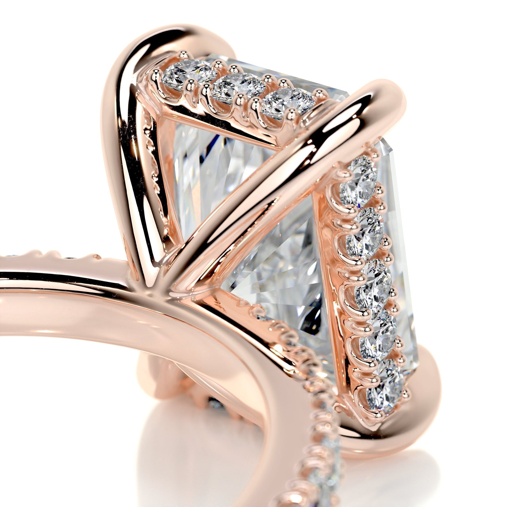 2.0 CT Radiant Hidden Halo CVD E/VS2 Diamond Engagement Ring 9