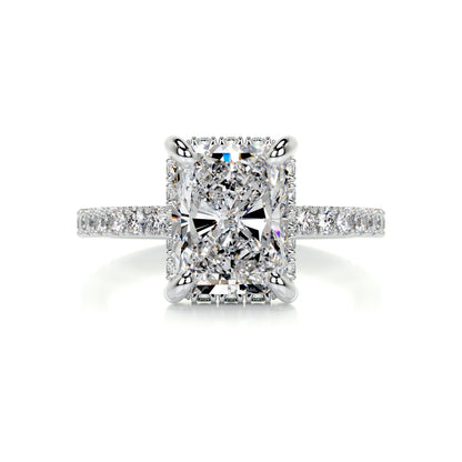 2.0 CT Radiant Hidden Halo CVD E/VS2 Diamond Engagement Ring 1