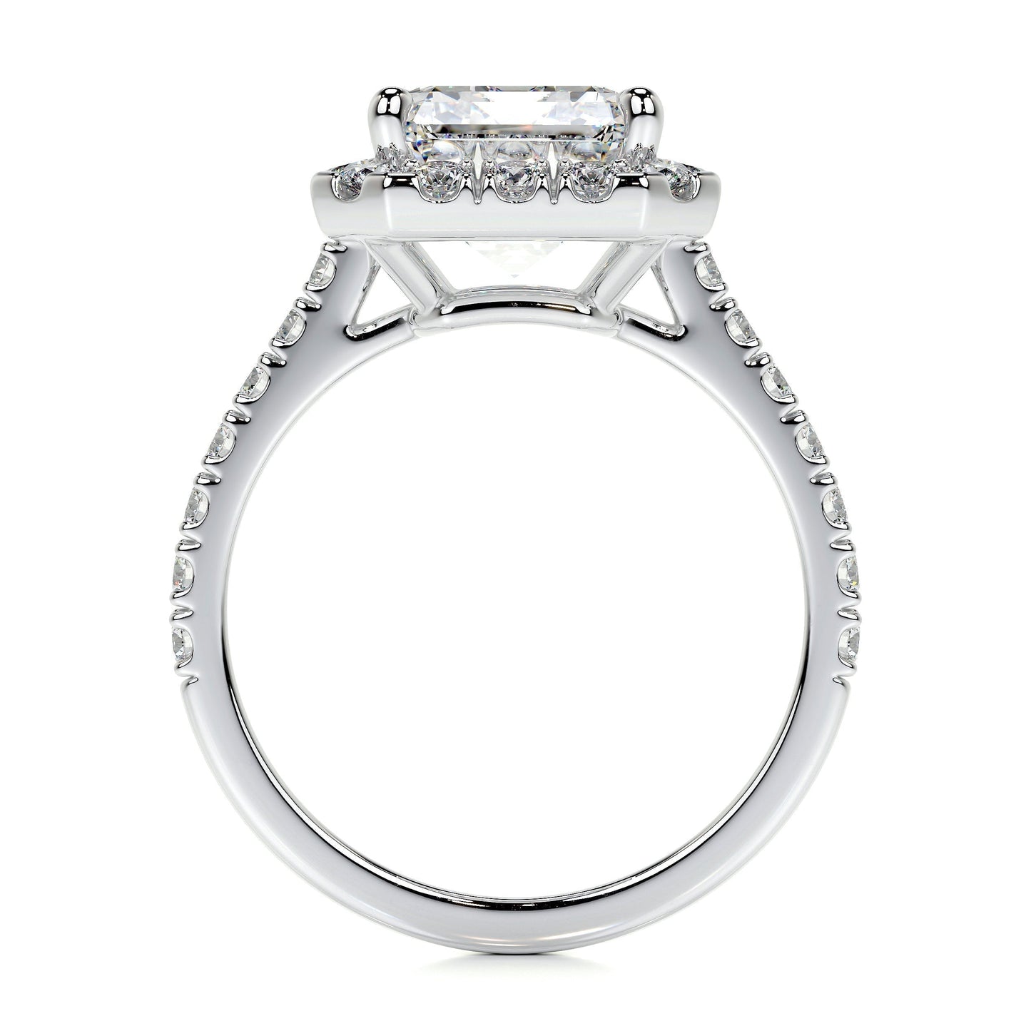 1.50 CT Emerald Halo CVD D/VS1 Diamond Engagement Ring 4
