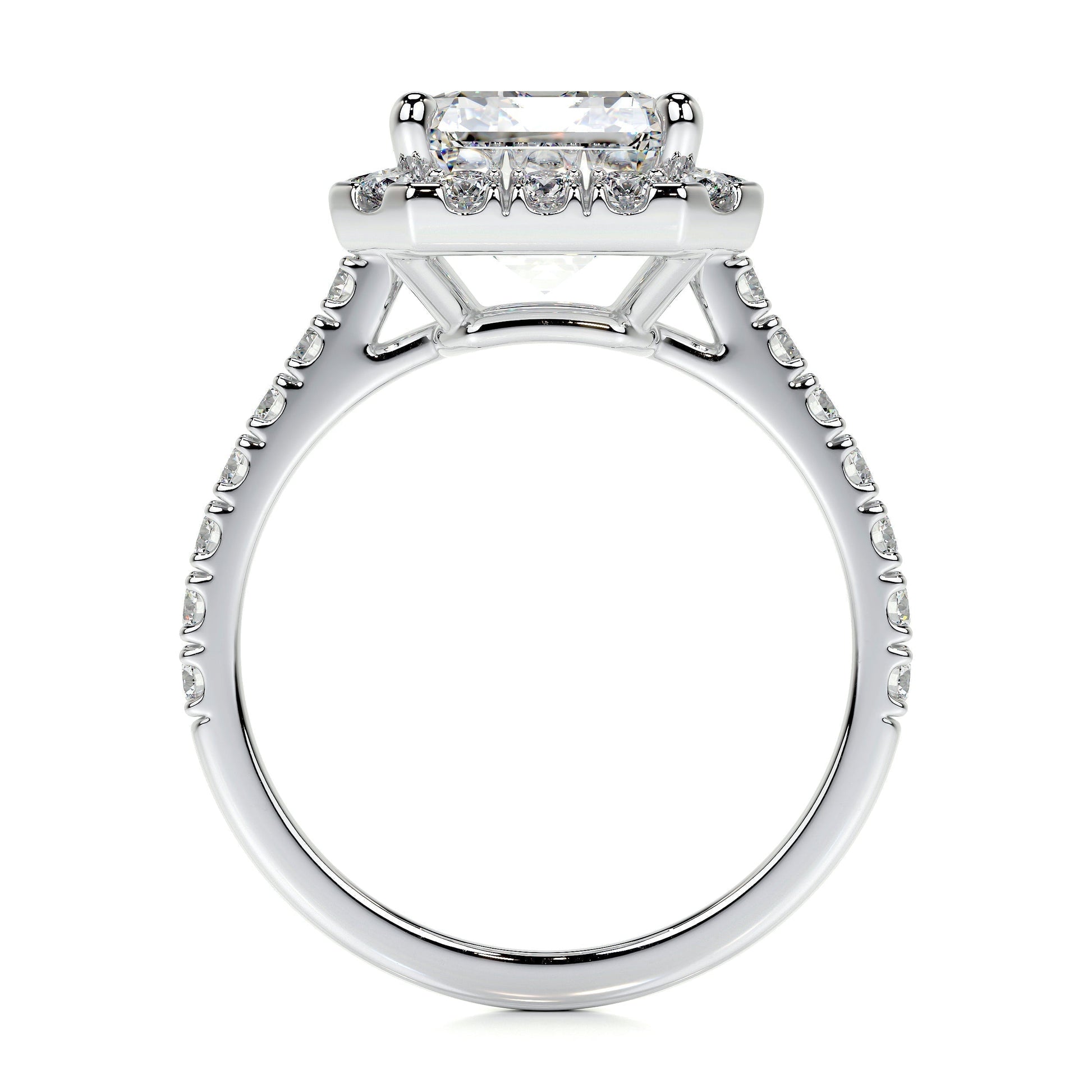 1.50 CT Emerald Halo CVD D/VS1 Diamond Engagement Ring 4