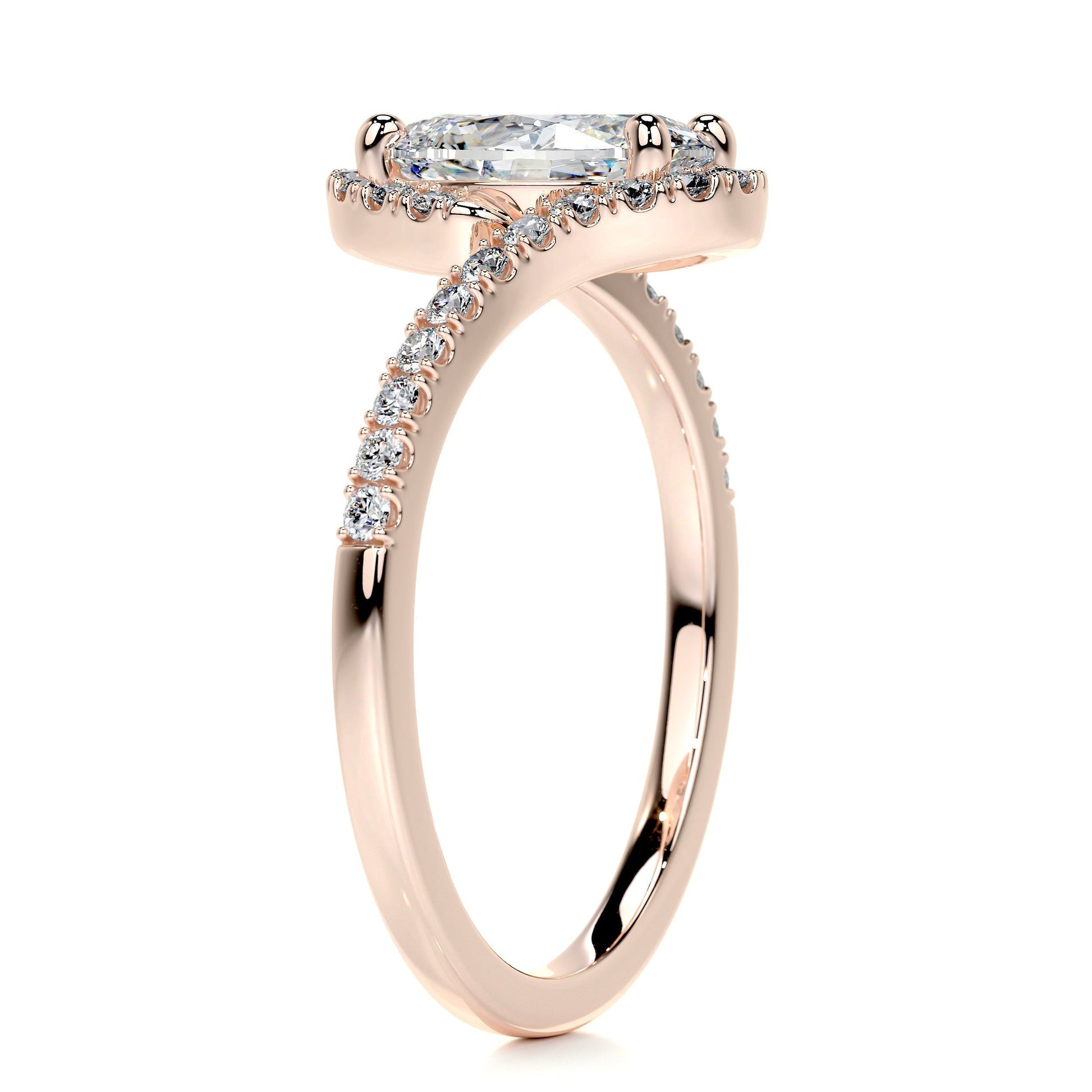1.0 CT Oval Bypass Setting CVD E/VS1 Diamond Engagement Ring 13