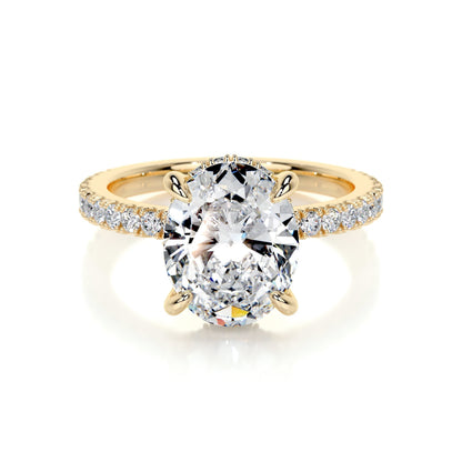 2.0 CT Oval Hidden Halo CVD E/VS2 Diamond Engagement Ring 8