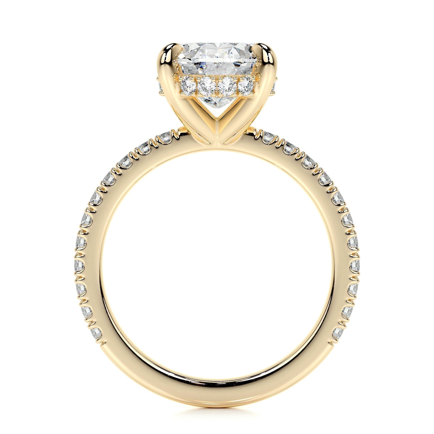 2.0 CT Oval Hidden Halo CVD E/VS2 Diamond Engagement Ring 9