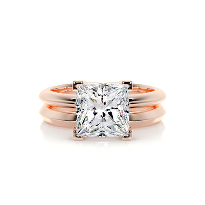 2.0 CT Princess Solitaire CVD F/VS Diamond Bridal Set 13
