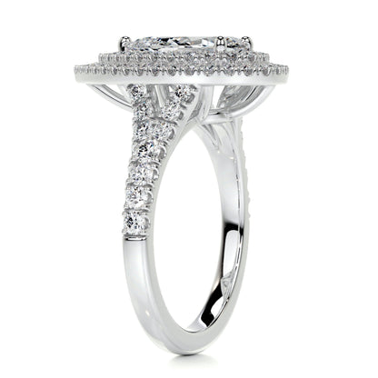 1.0 CT Pear Double Halo CVD F/VS2 Diamond Engagement Ring 5