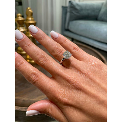 3.0 CT Princess Solitaire CVD F/VS2 Diamond Engagement Ring 22