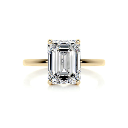 3 CT Emerald Solitaire CVD E/VS2 Diamond Engagement Ring 5
