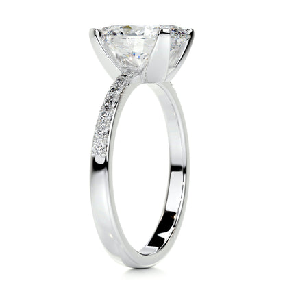 2 CT Oval Solitaire CVD F/VS2 Diamond Engagement Ring 4