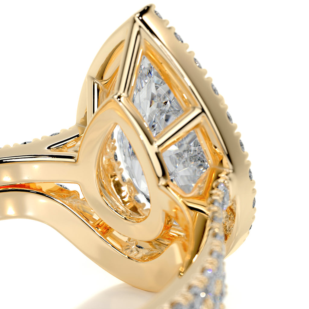 2.0 CT Pear Halo CVD F/VS  Diamond Bridal Set 8
