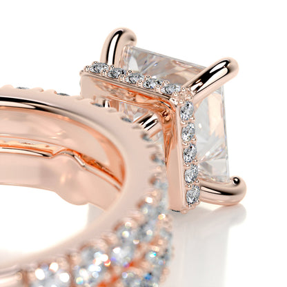 1.50 CT Princess Hidden Halo CVD F/VS Diamond Bridal Ring Set 13